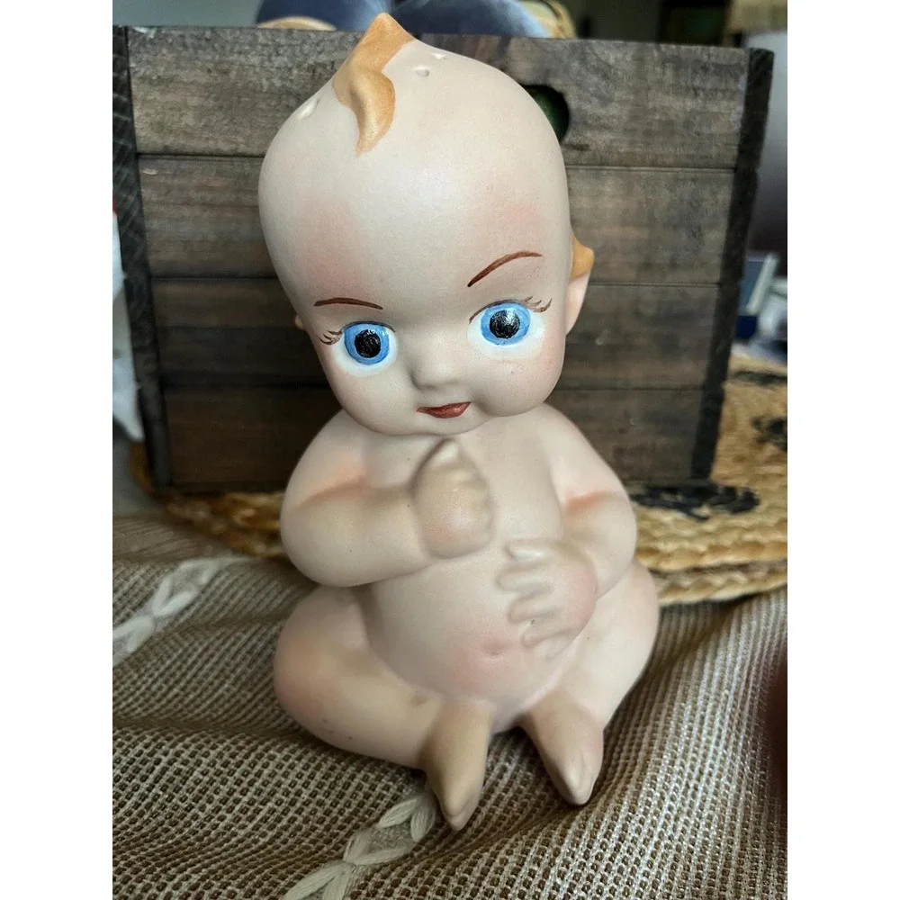 Vintage Baby Shower Hand-made Kewpie‎ Doll powder holder from 1970